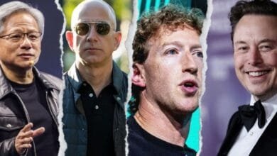 Jensen Huang, Jeff Bezos, Mark Zuckerberg y Elon Musk